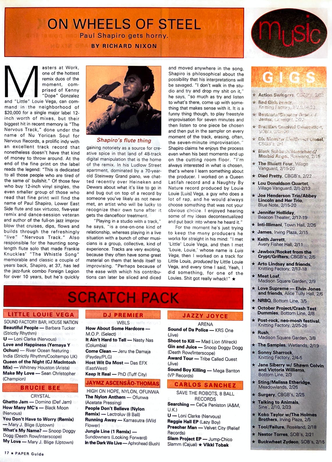 Paul Shapiro NuYorican Soul and The Whisltle Song in Paper Magazine